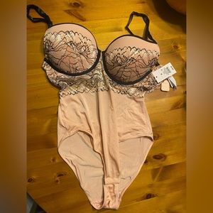 Auden Lingerie Pink Lace Bodysuit